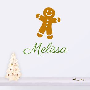 Child's Name Wall Decal, Gingerbread Man Wall Decal, Personalised Name Stickers, Personalizes Name Decals, Baby Kids Room Decor, Nursery Wall Art, Home Interior