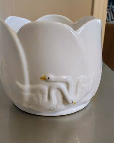 White Flower pot