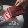 Unisex Genuine Leather Wallet RFID Blocking Trifold Wallet with Zipper & Coin Pocket Image 7