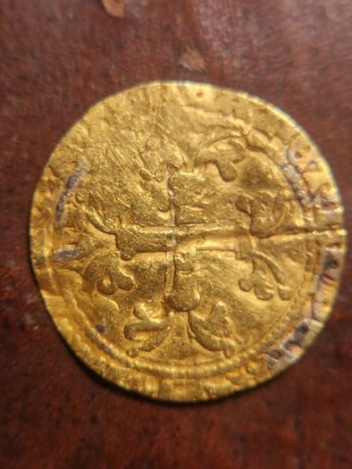 Cheap Hammered Gold Coin! French Charles 7th Demi Ecu, 1422-1461. OFFERS WELCOME.