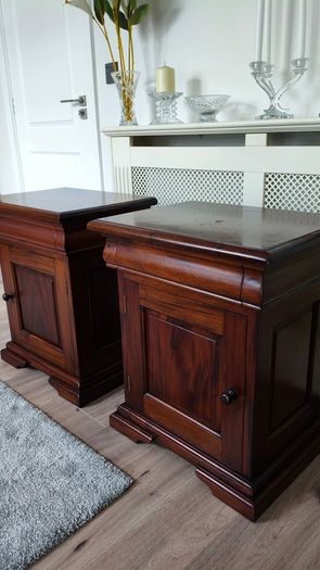 Pair of Solid Wood Bedside Lockers