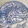 Lovely Blue And White Santa Christmas Hanging Plate Image 2