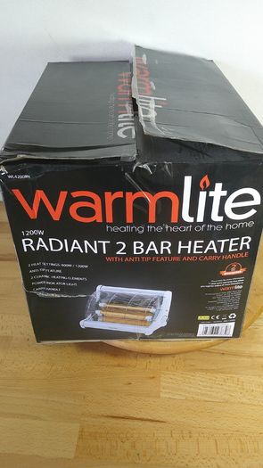 Brand New Warmlite WL42008N Radiant 2 Bar Electric Heater (1200W) - Unused Boxed
