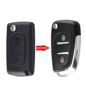Modified Filp Folding Remote Car Key Shell Case For Peugeot 207 307 407 408 308 For Citroen C4 C2