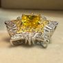 Star shape ring with yellow stones Image 6