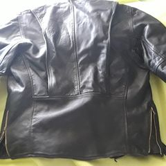 Very good quality vintage black biker leather jacket. Nice patina. Little wear
