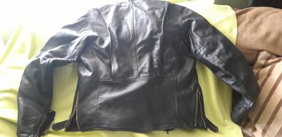 Very good quality vintage black biker leather jacket. Nice patina. Little wear