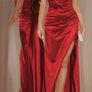 New Red Satin Debs Dress Prom Ball Gown Full Length Evening Gown Image 8