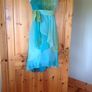 Size 6-8 Aquamarine Green Silk Layered Dress Image 3