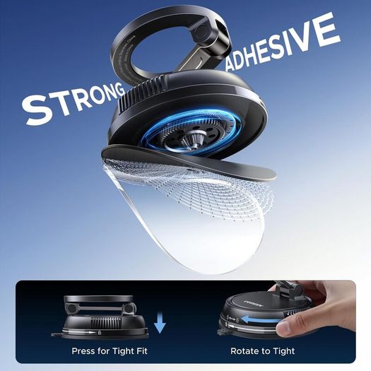 Magsafe Car Mount, 22xN55 and 80 LBS 2500gf Vacuum Magnetic Phone Holder with Adhesive Suction Cup, 360 Rotatable Car Phone Holder Compatible with iPhone 17 Pro Max Air 16 15 14 13 12