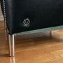 Black Leather & Chrome Armchairs (Swedish) Image 2