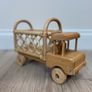 Small Rattan and Wooden Truck with working wheels Image 3