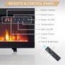 36-Inch Media Wall Electric Fireplace with 1.8kW Heater, 9 Flame Colours, Logs & Crystals, Remote Control, Wall-Mounted, Recessed or Freestanding Image 4