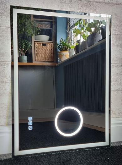 LED Bathroom Mirror Dual LED Speakers Antifog Bluetooth Fog Free Makeup Cosmetic Zoom x5 Vanity 80x60cm or 60x80cm Horizontal Vertical Cold Warm Neutral Bright Light