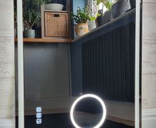 LED Bathroom Mirror Antifog Bluetooth Speakers Makeup zoom x5 Dual LED Touch Switch