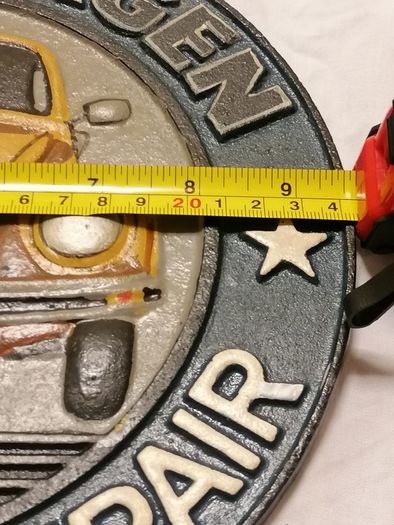 Cast Iron Hand-Painted Wall Volkswagen Crest