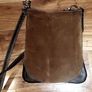 Genuine Suede and Leather Shoulder Bag Image 3