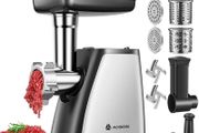 Electric Meat Grinder, 4-in-1 Meat Mincer Machine [2800W Max] with 3 Slice, Shred Blades, 2 Blades, 3 Plates, Sausage Stuffer, Kubbe Kit, for Home Kitchen Use, Sliver