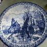 Rare Delfts Blauw Chemkefa Handpainted Made in Holland -De Winter- 11.5 inches dia Image 4