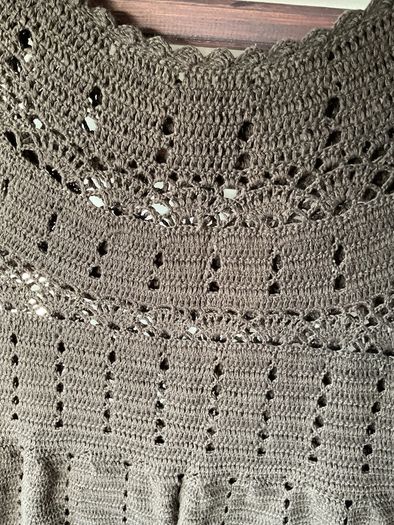 Brown crochet top/ tunic/cover up 100% cotton