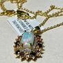 Sterling silver 925 chain with pendant, opal, sapphires and Zircons. Image 5