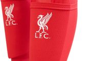 LIVERPOOL Licensed Shin Pad With Sock Sleeve, Junior - Shin Guard, Breathable, Lightweight, Durable, Protective Gear, Merchandise, Great Football Gift Idea