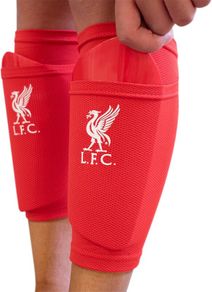 LIVERPOOL Licensed Shin Pad With Sock Sleeve, Junior - Shin Guard, Breathable, Lightweight, Durable, Protective Gear, Merchandise, Great Football Gift Idea