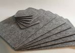 ONLY GREY Placemats and coaster Simple Shape Rectangle Felt Table Mats Set of 12