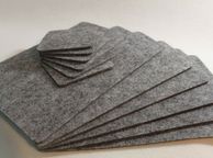 main image for ad ONLY GREY Placemats and coaster Simple Shape Rectangle Felt Table Mats Set of 12