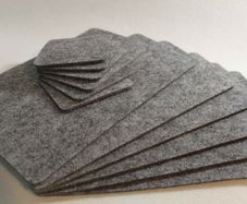 ONLY GREY Placemats and coaster Simple Shape Rectangle Felt Table Mats Set of 12