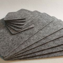 ONLY GREY Placemats and coaster Simple Shape Rectangle Felt Table Mats Set of 12