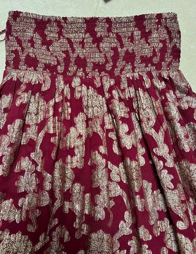 Christmas burgundy viscose Skirt