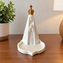 Our Lady of Fatima Statue Elegant White Religious Home Decor with Gold Crown Image 2