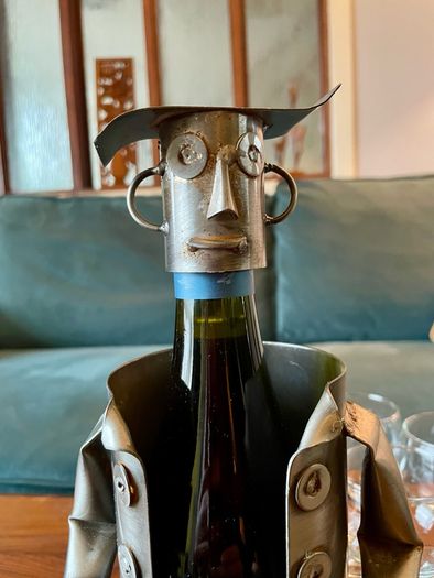 Barbeque Chef Quirky Metal Wine Bottle Holder