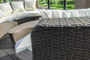 Rattan garden furniture sofa bed table and chairs