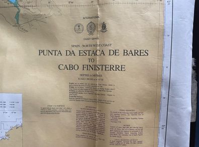 Nautical chart: Punta da Estaca de Bares to Cabo Finisterre