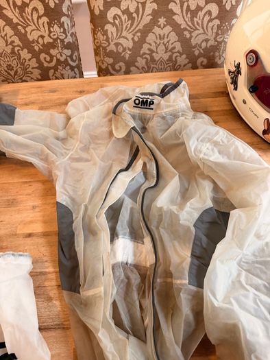 Go kart racing equipment - helmet, rainsuit, boots, gloves and more