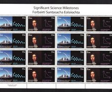 2012 Ireland Significant Science Milestones (Dublin City of Science & Boyle's Law) Commemorative Stamps Sheetlet Plate 1A1A1A1A Mint Never Hinged (MNH)