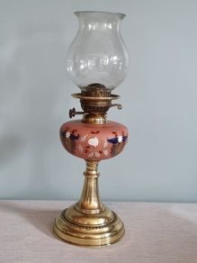 Vintage Duplex  Oil  Lamp