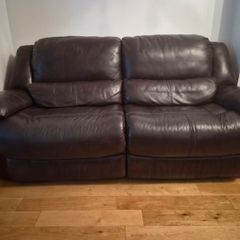 Dark Brown Leather 2-Seater Sofa