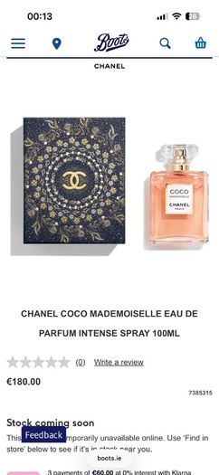 Coco Mademoiselle Chanel Eau de Pafume! 100ml
