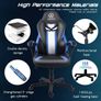Blue Racing Style Gaming Chair with Headrest & Lumbar Support Image 8