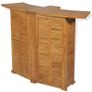 3 Piece Bistro Set with Folding Chairs Solid Teak Wood Image 7