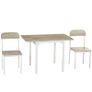 2-piece seating set, folding dining table with 2 chairs, folding table, 110 cm x 70 cm x 75 cm, White + Natural Image 6