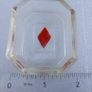 vintage set of molded glass card suit dishes and a matching container, commonly used as bridge ashtrays or nut/trinket dishes. Image 6