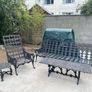 6 seater wrought iron set with a table and 2x side tables Image 2