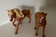 Schleich Pony Horse figures x 2 Chestnut