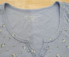 Size XS - A Cute Baby Blue Floral Tee - #