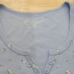 Size XS - A Cute Baby Blue Floral Tee - #