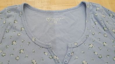 Size XS - A Cute Baby Blue Floral Tee - #